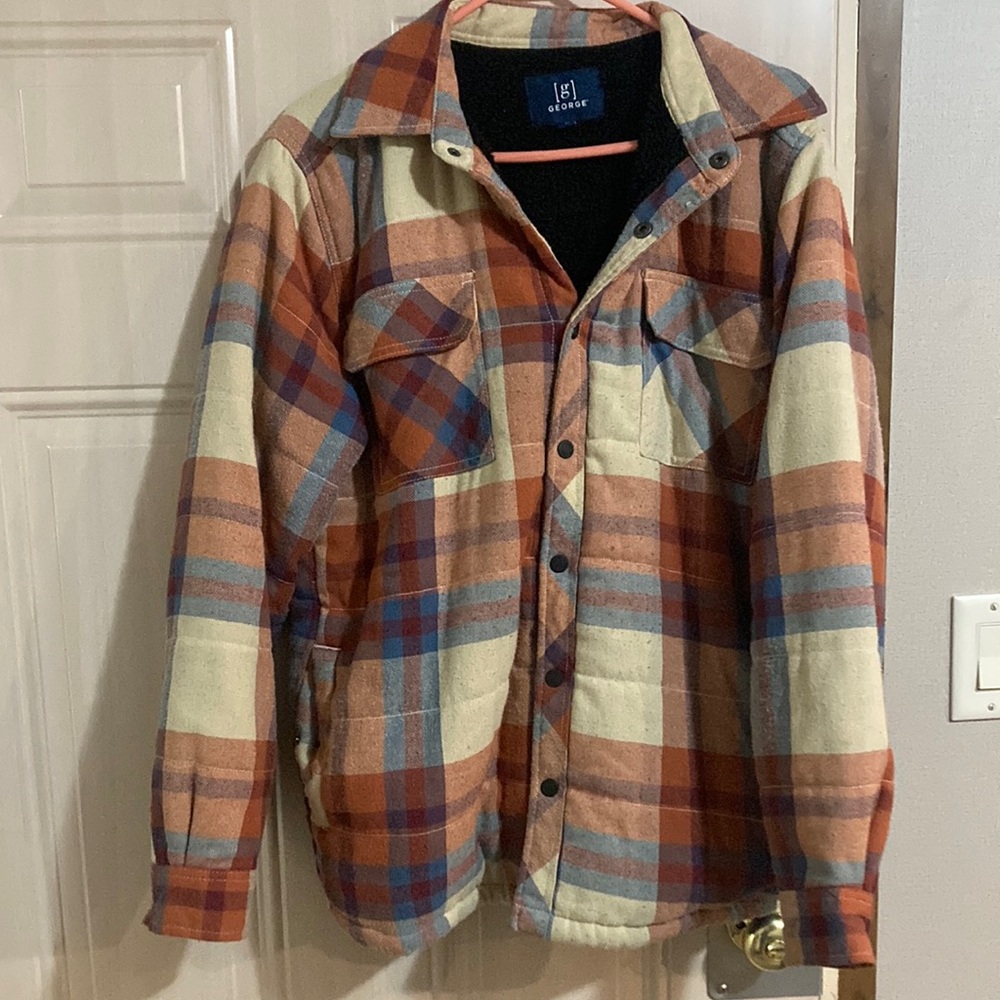 Men’s Medium Plaid Button-Up Jacket